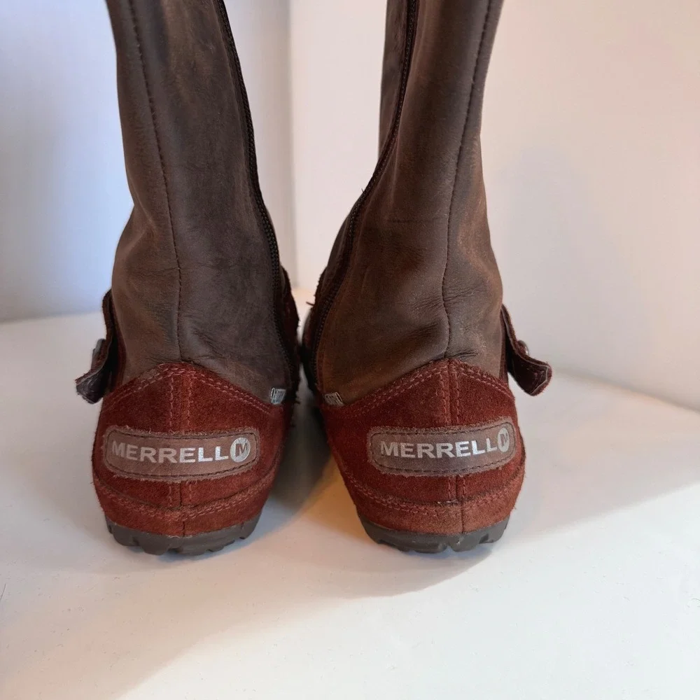 Merrell Haven Waterproof Boots Cinnamon Brown Leather Mid-Calf 7.5 Gorpcore